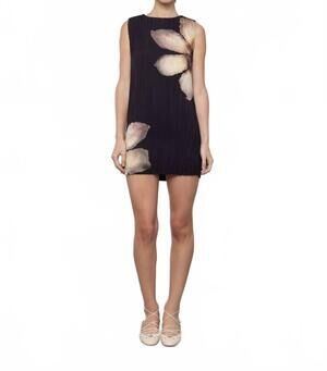 NEW ESTHE women's night petal floral mini dress in black